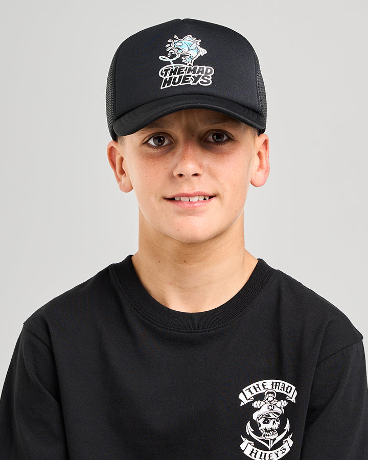 Mad Hueys Great Bite Shark Foam Trucker Cap Black