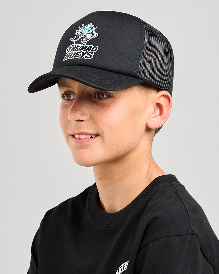 Mad Hueys Great Bite Shark Foam Trucker Cap Black