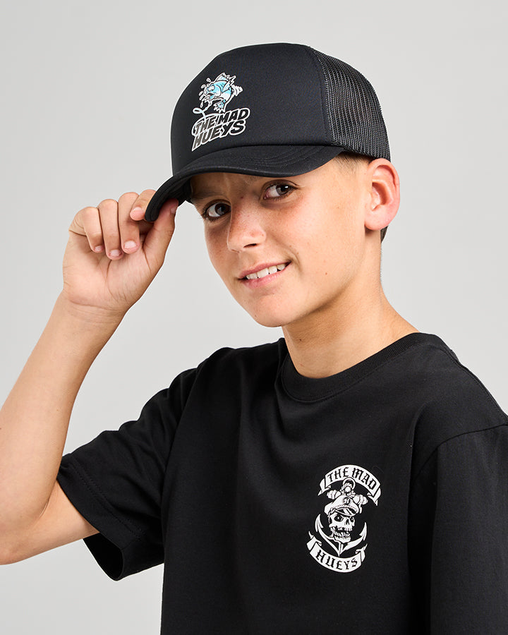 Mad Hueys Great Bite Shark Foam Trucker Cap Black