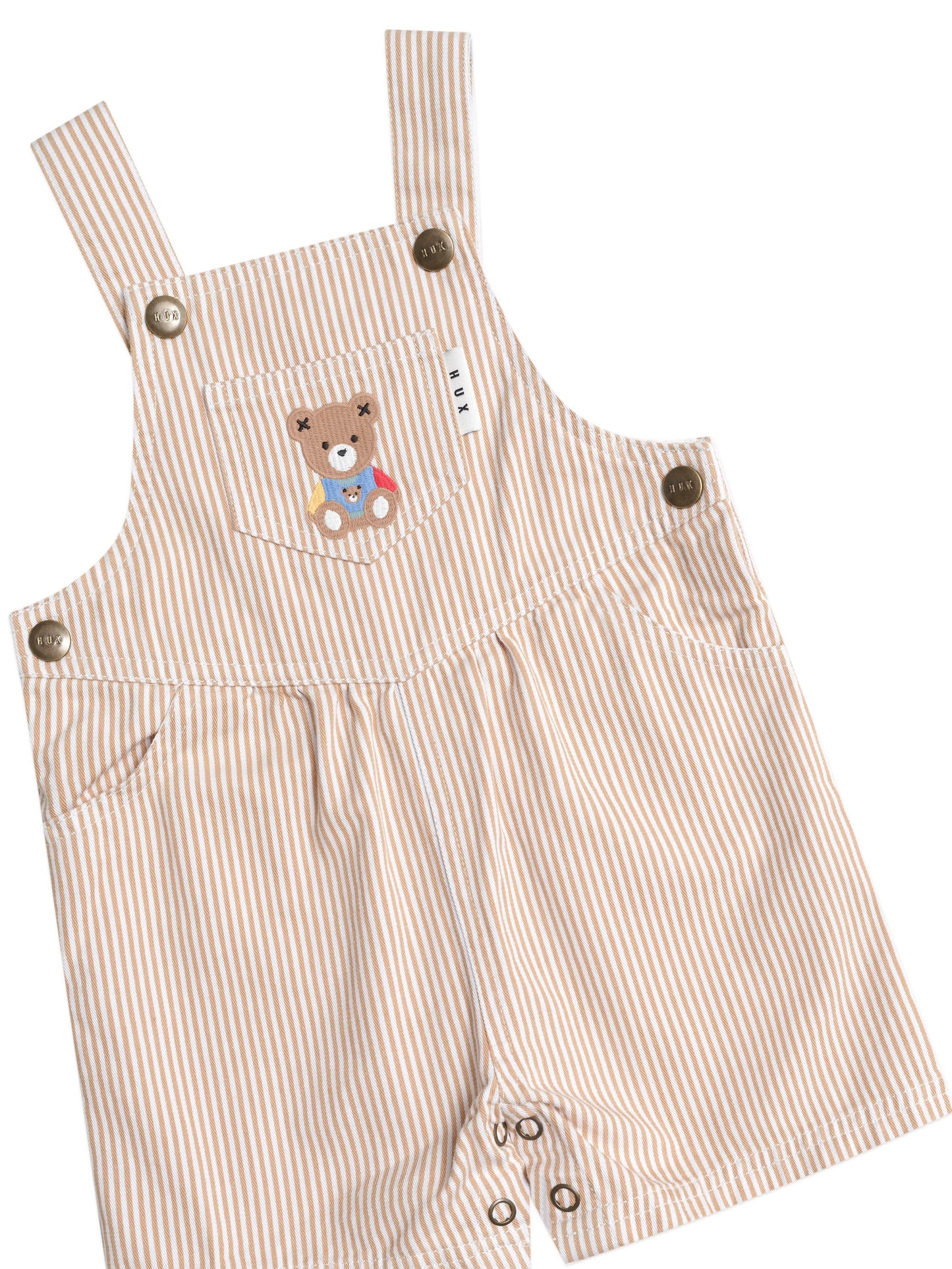 Huxbaby Sandbox Stripe Short Overalls