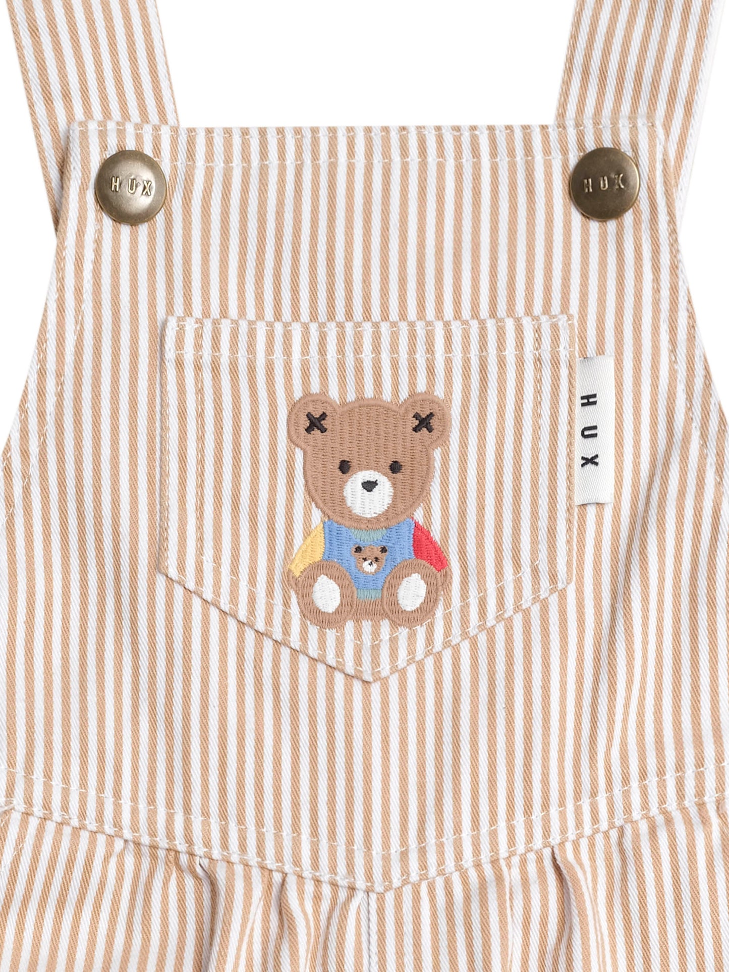 Huxbaby Sandbox Stripe Short Overalls