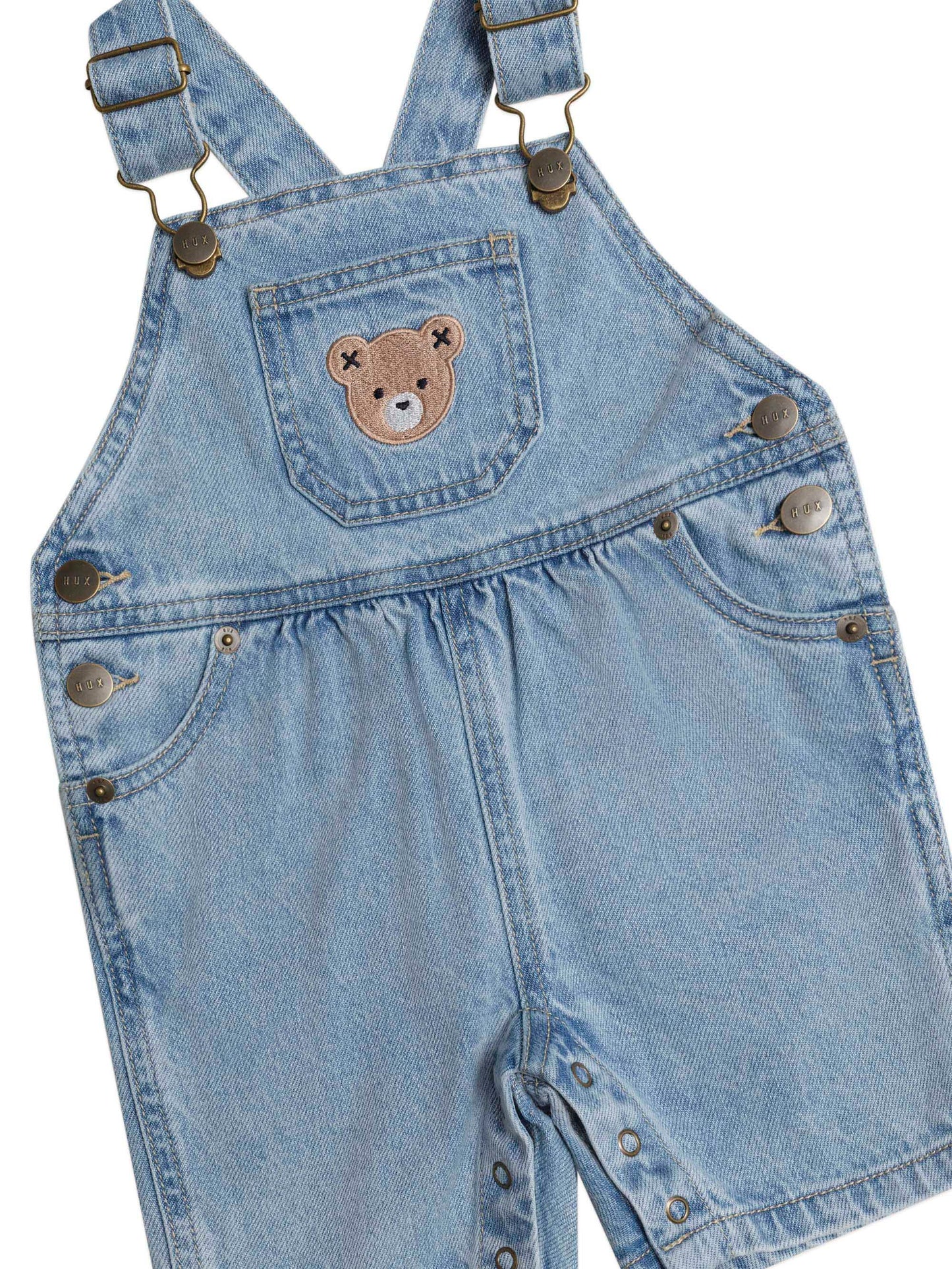 Huxbaby Dreamy Denim Short Overalls