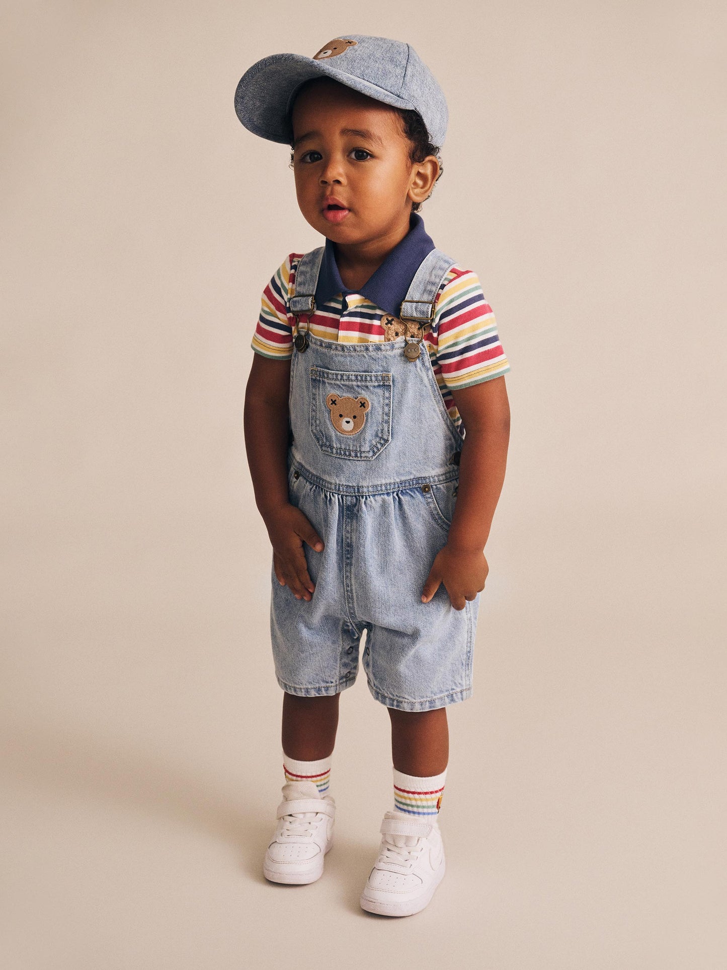 Huxbaby Dreamy Denim Short Overalls