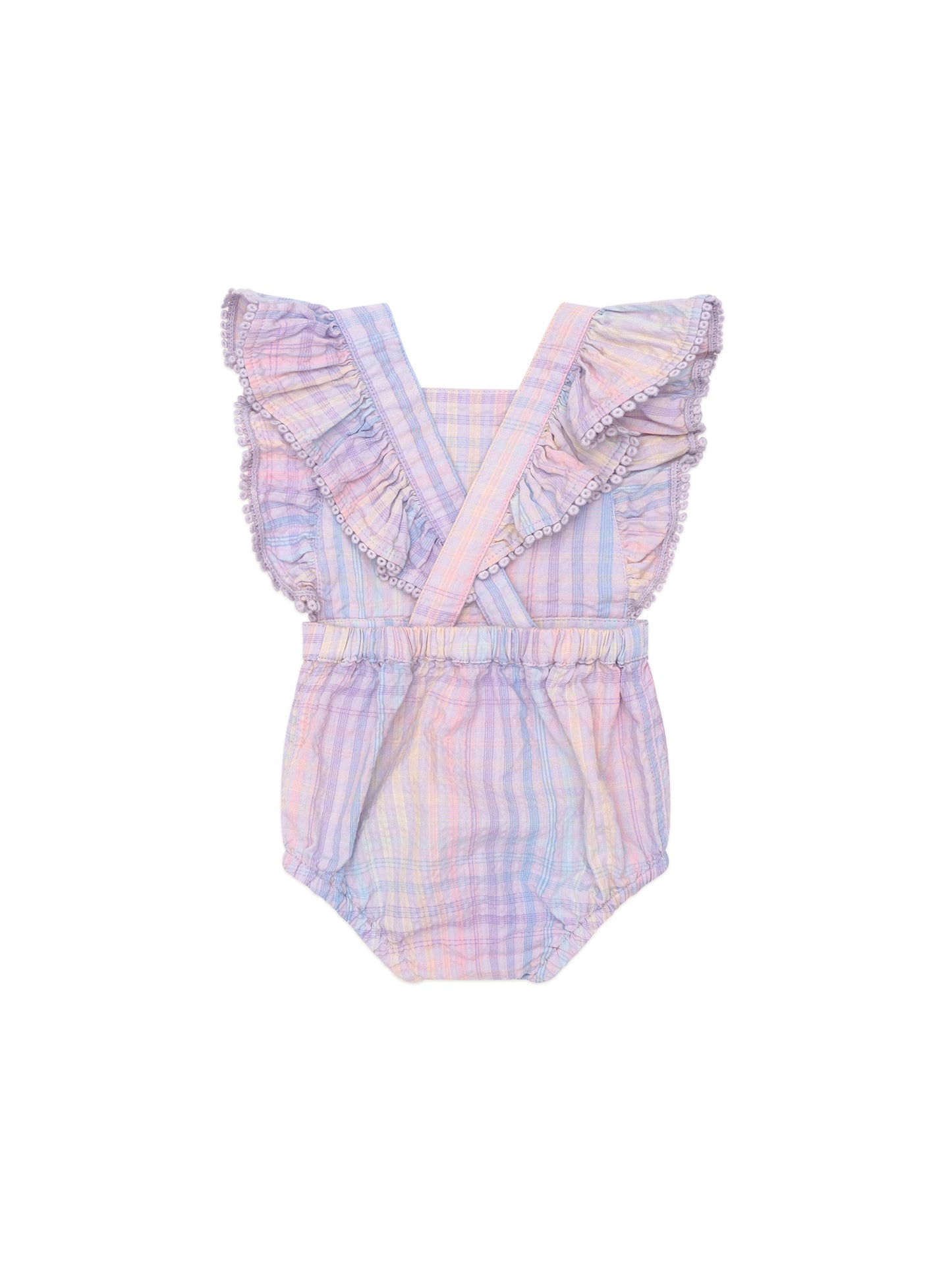 Huxbaby Rainbow Check Frill Playsuit