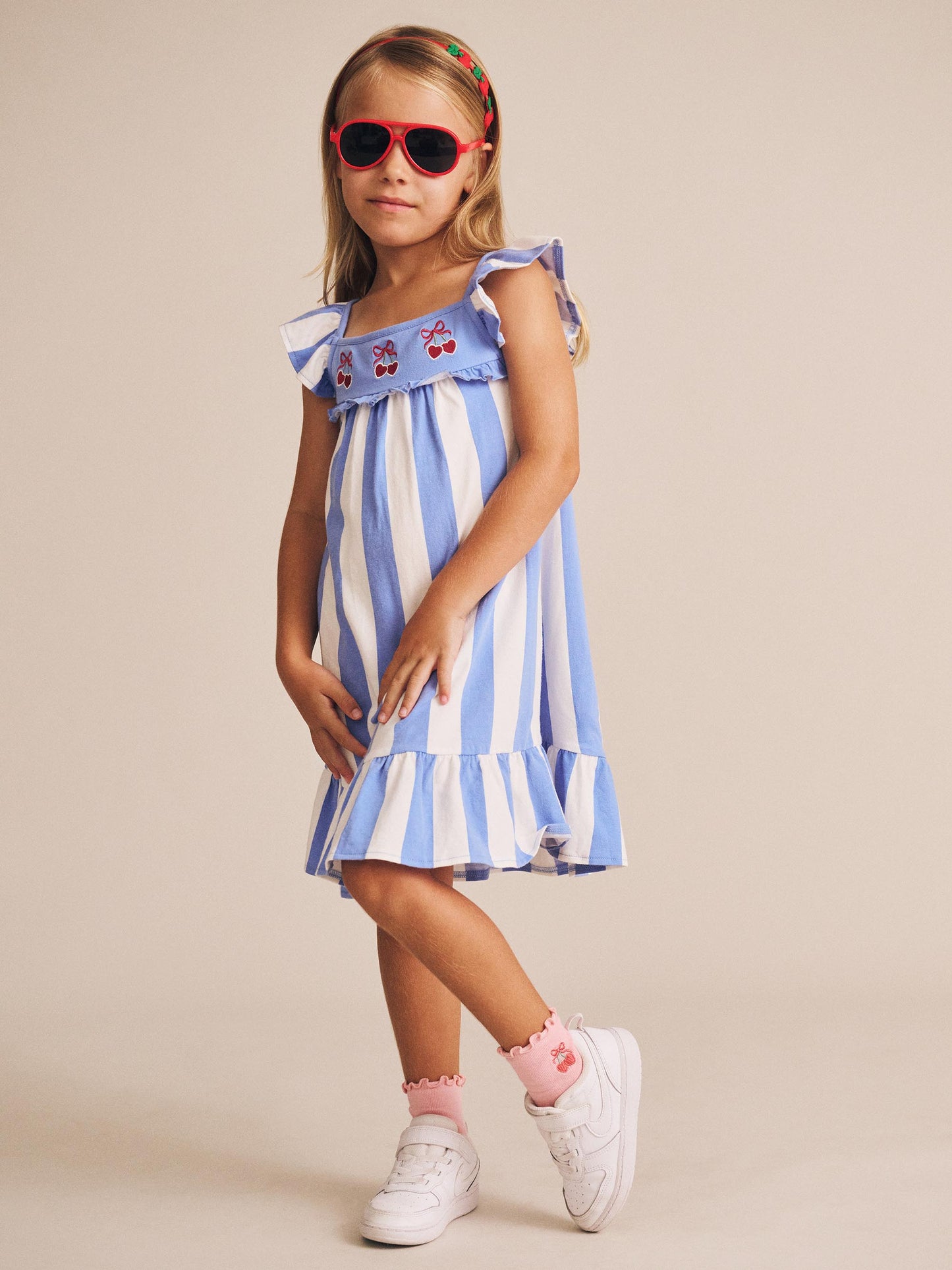 Huxbaby Seaside Cherry Stripe Dress