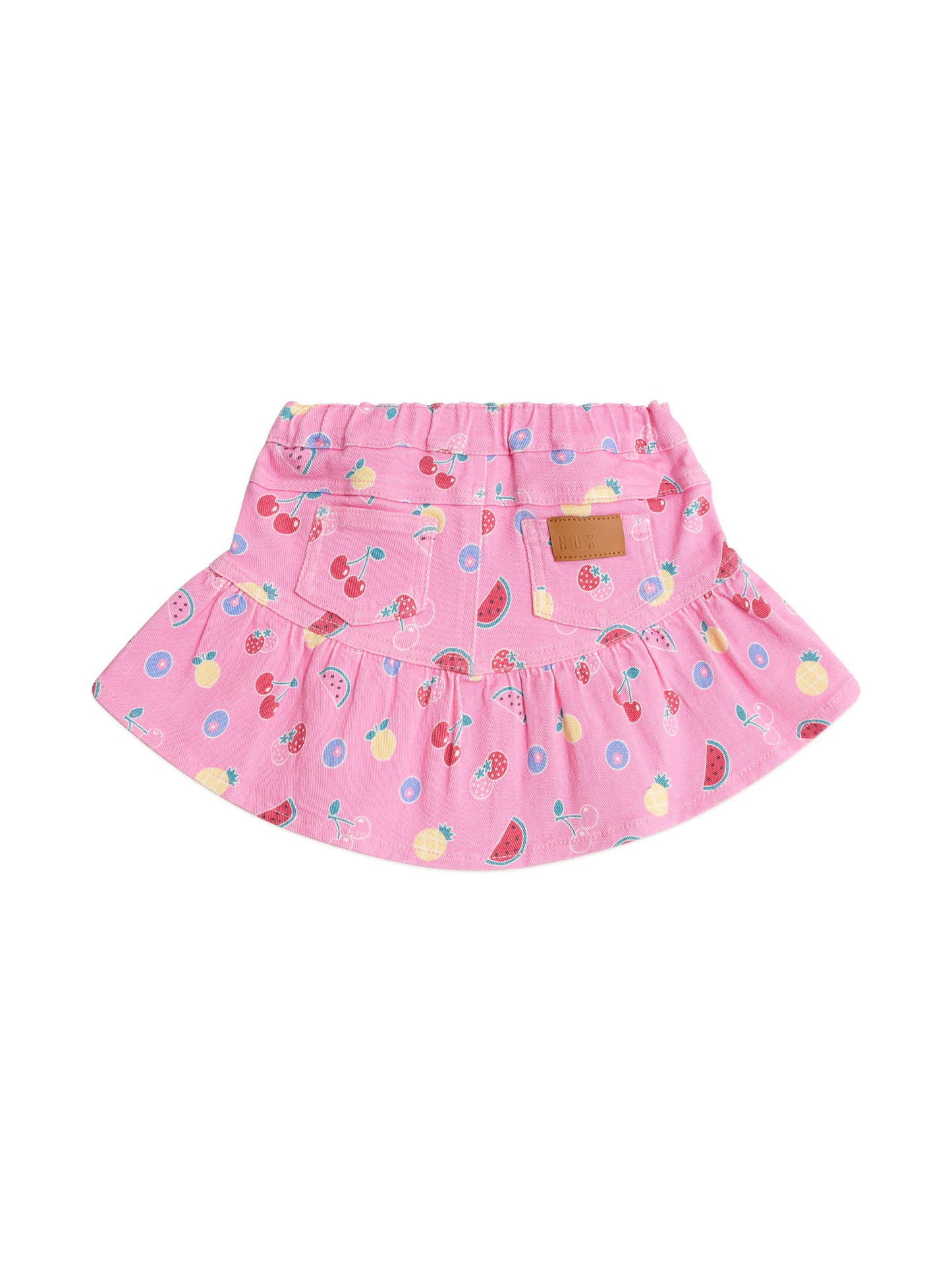 Huxbaby Pink Fruit Emoji Frilly Skirt