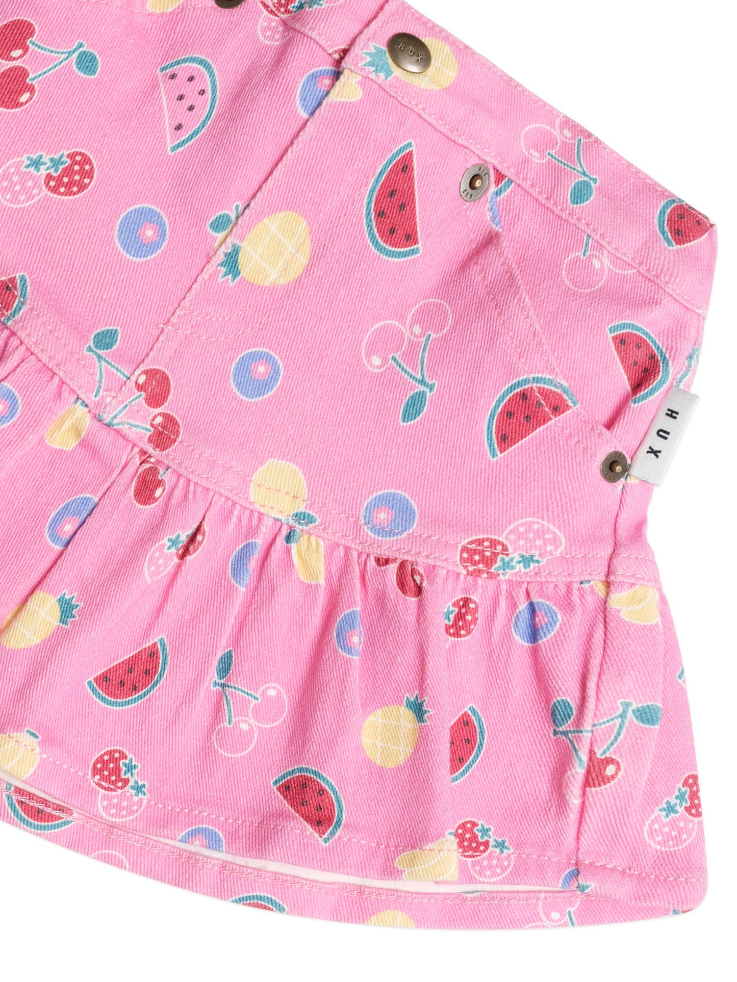 Huxbaby Pink Fruit Emoji Frilly Skirt