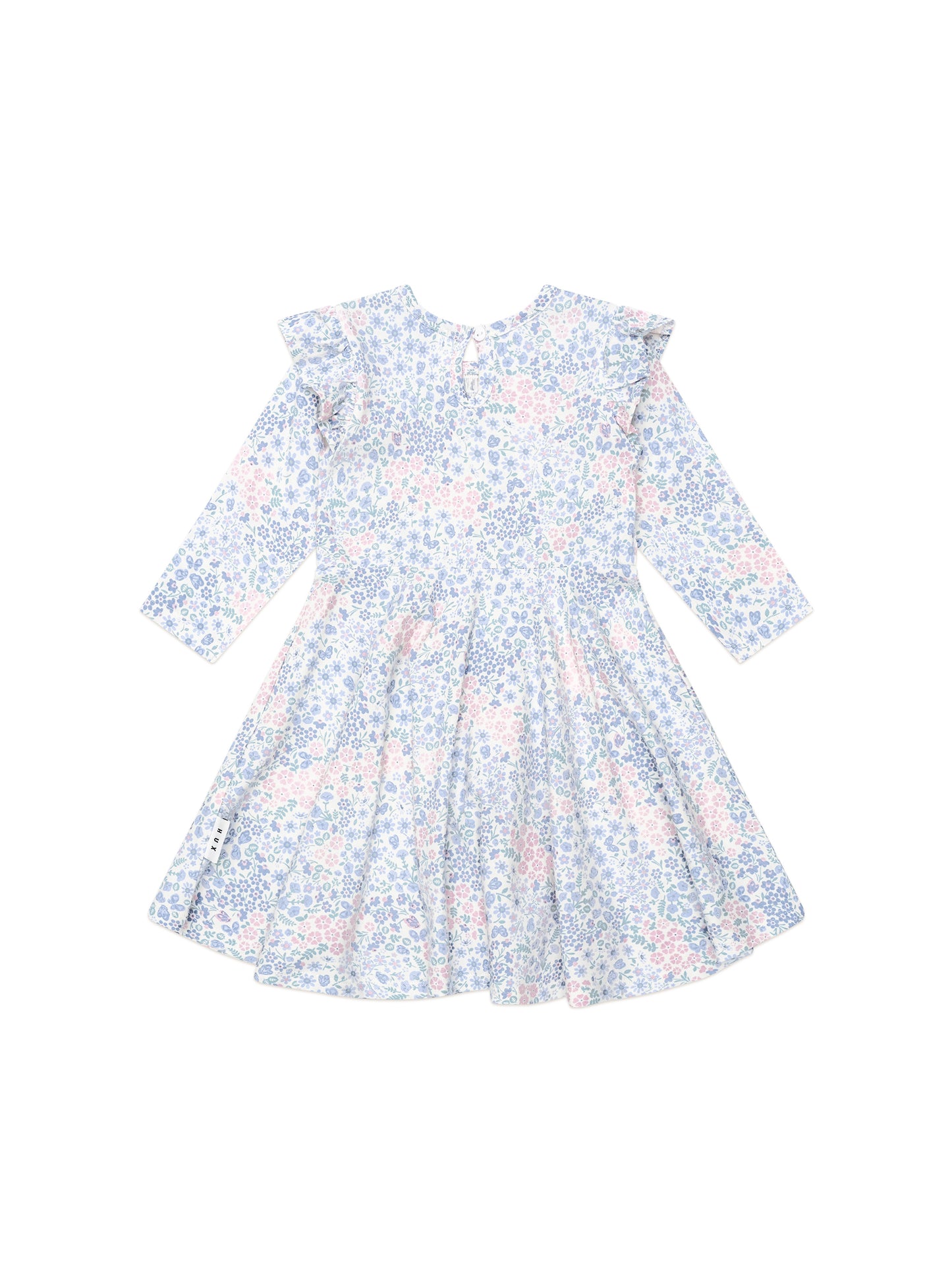 Huxbaby Flower Garden Shirred Long Sleeve Dress