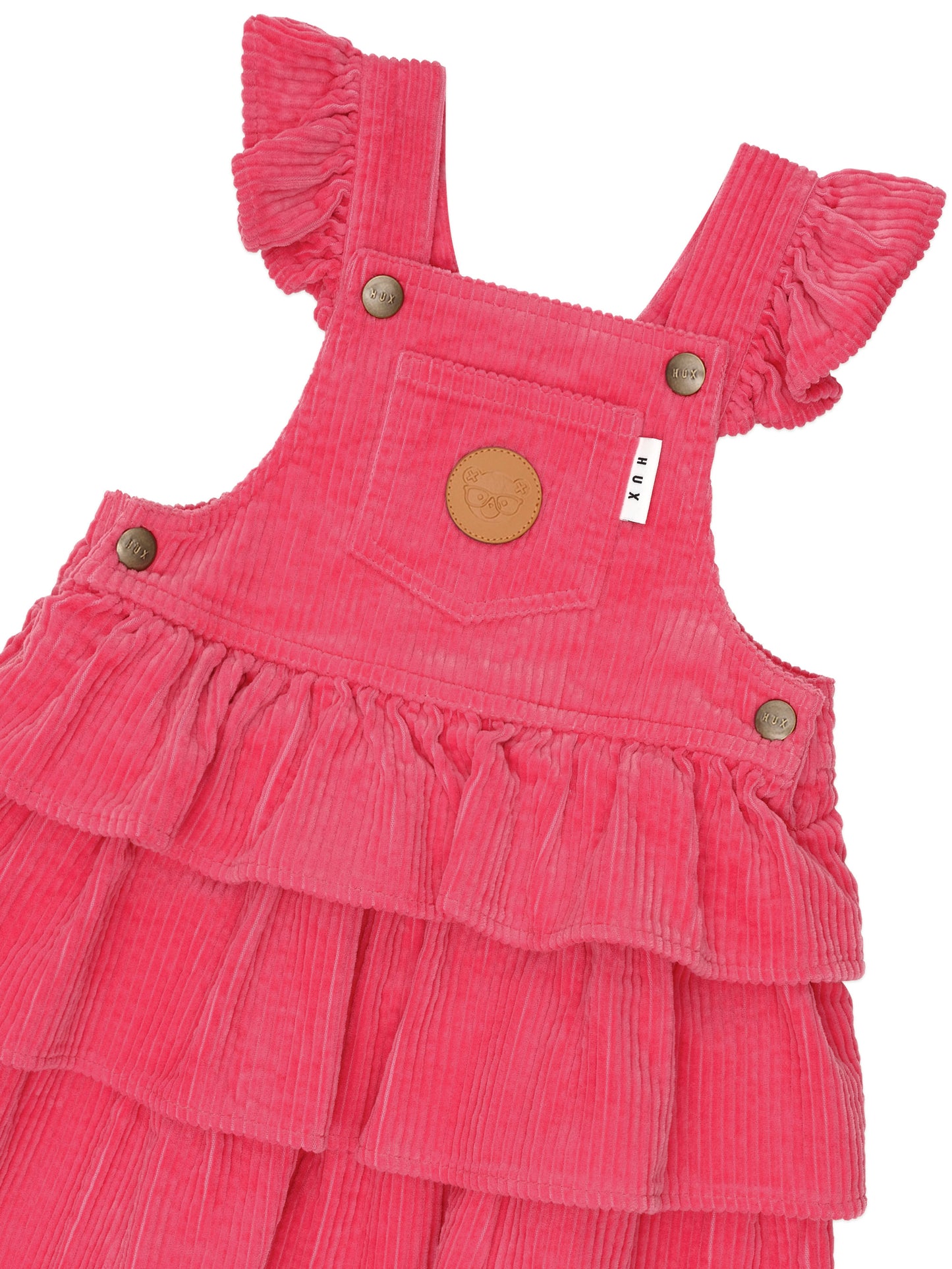 Huxbaby Classic Tiered Cord Pinafore Cherry