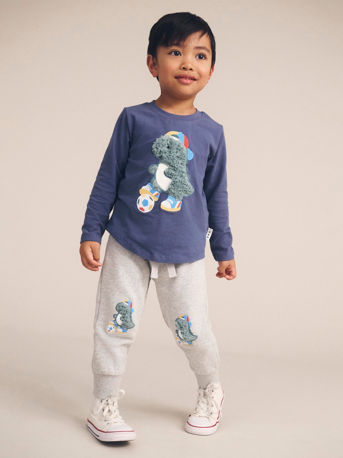 Huxbaby Soccersaurus Midnight Long Sleeve Top