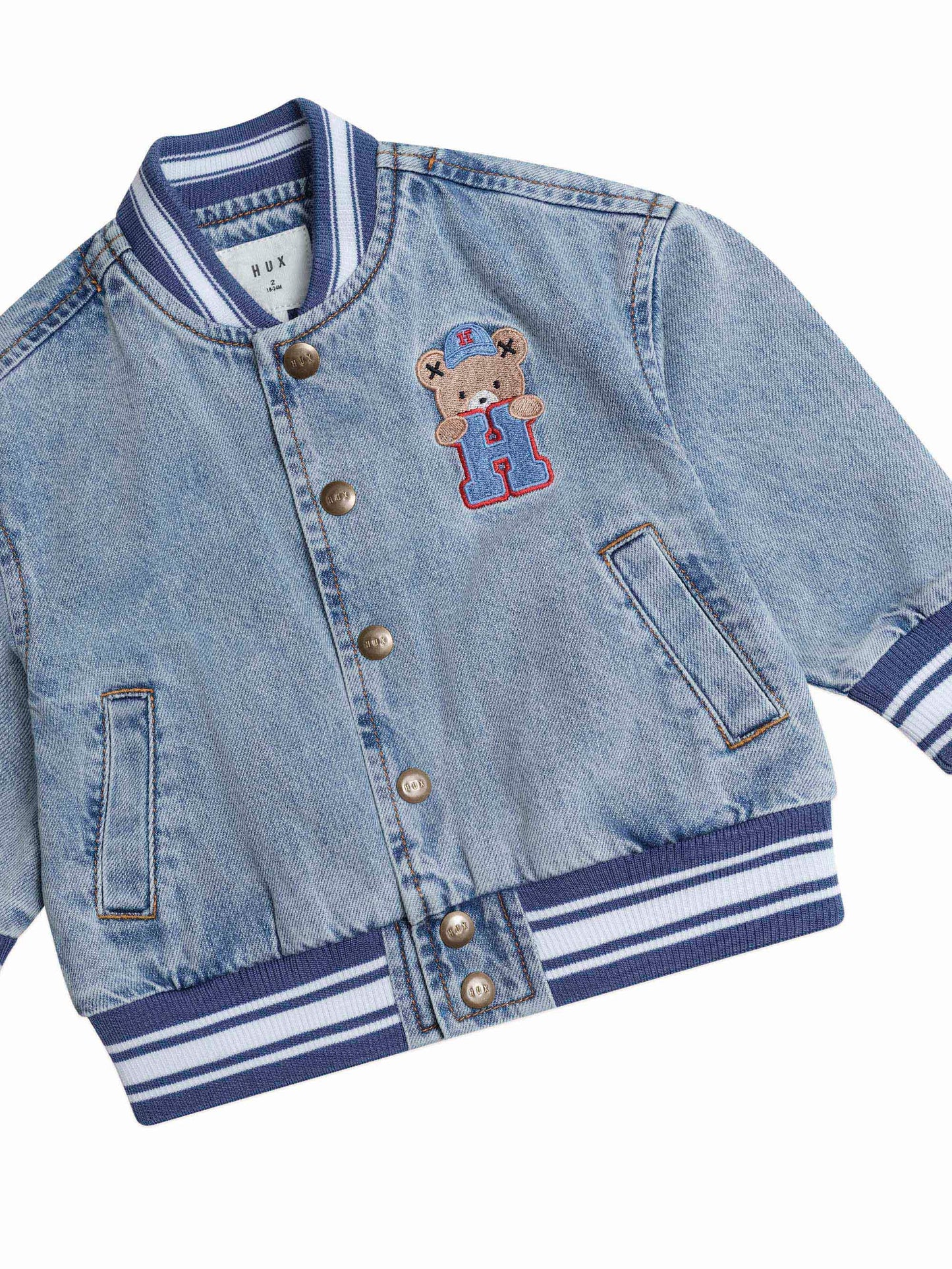 Huxbaby Dreamy Denim Varsity Bomber