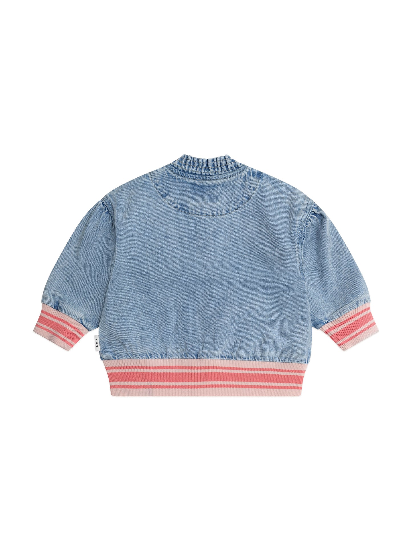 Huxbaby Dreamy Denim Strawberry Bomber