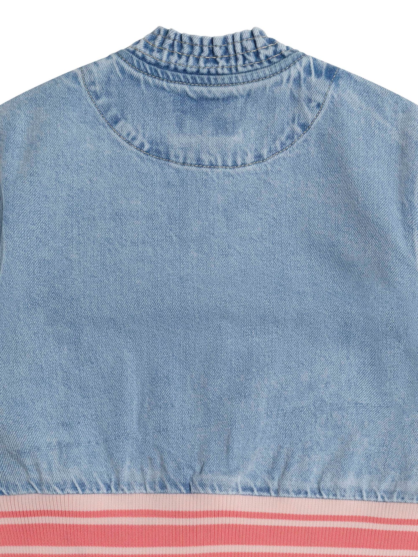 Huxbaby Dreamy Denim Strawberry Bomber