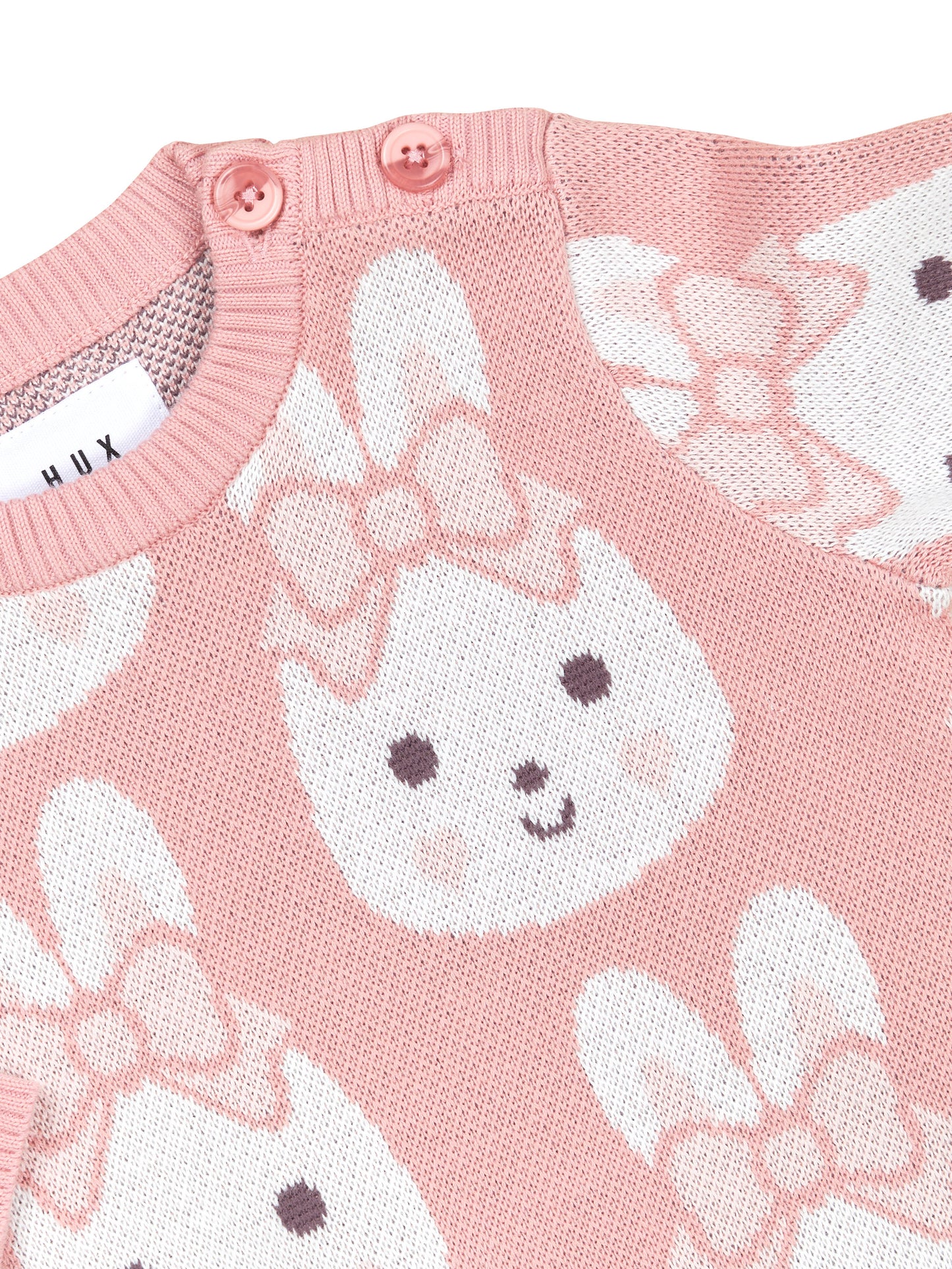 Huxbaby Bunny Love Knit Jumper Dusty Pink