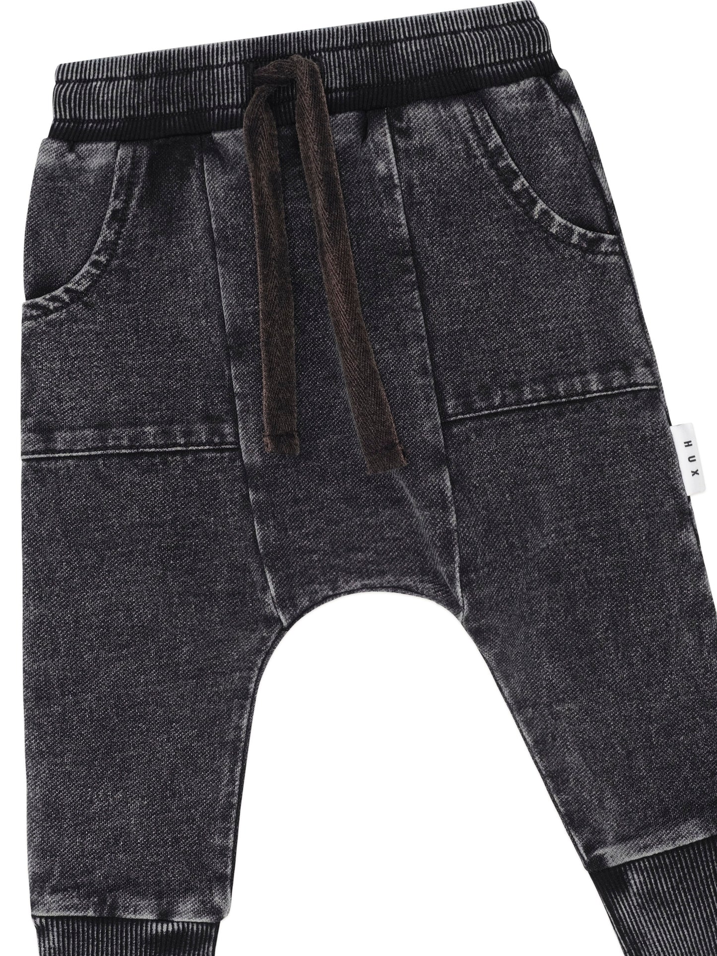 Huxbaby Black Knit Denim 5 Pocket Pant