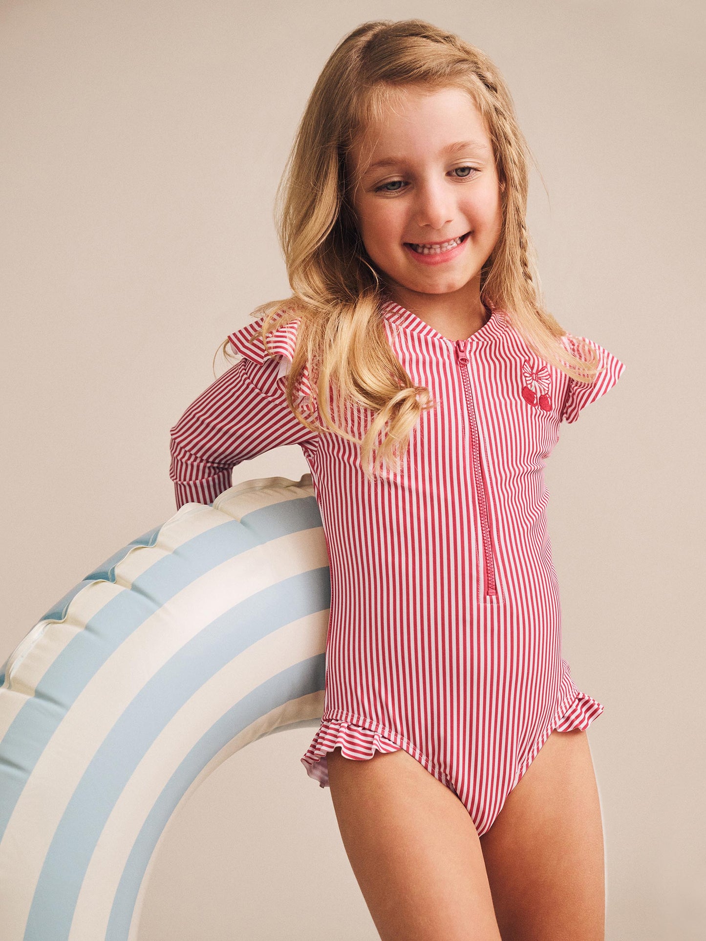 Huxbaby Frill Swimsuit Cherry Pie Stripe