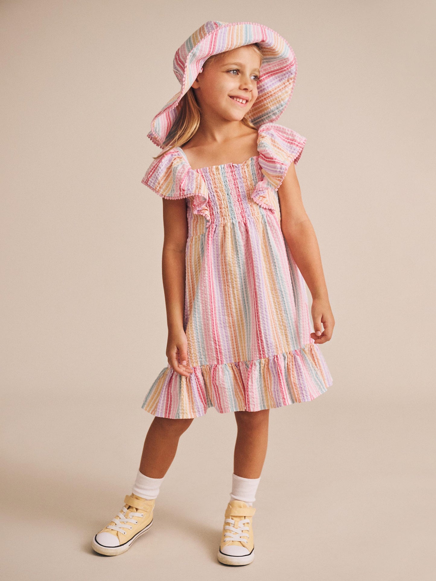 Huxbaby Frilly Sunhat Rainbow Stripe