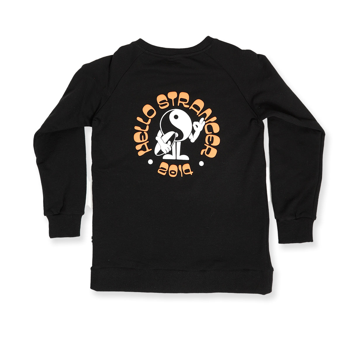 Hello Stranger Peaceman Raglan Crew Black