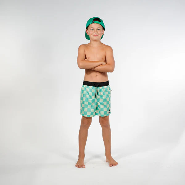 Hello Stranger Kermit Board Short Green Check