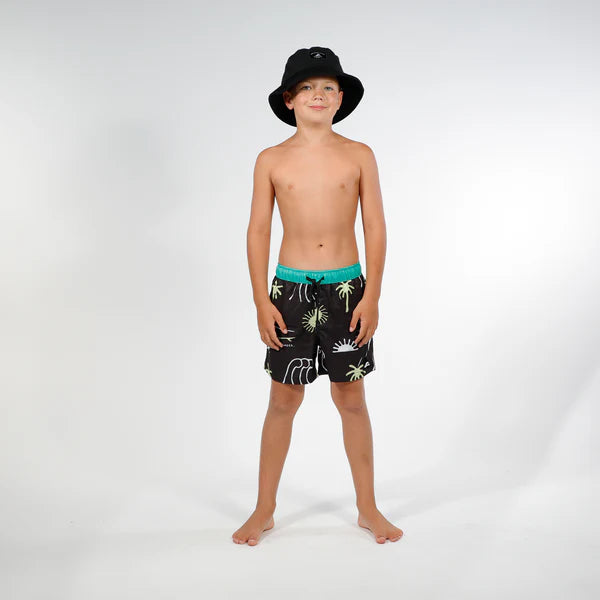 Hello Stranger Ocean Board Short Black Green