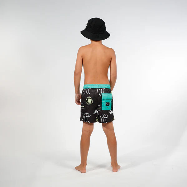 Hello Stranger Ocean Board Short Black Green