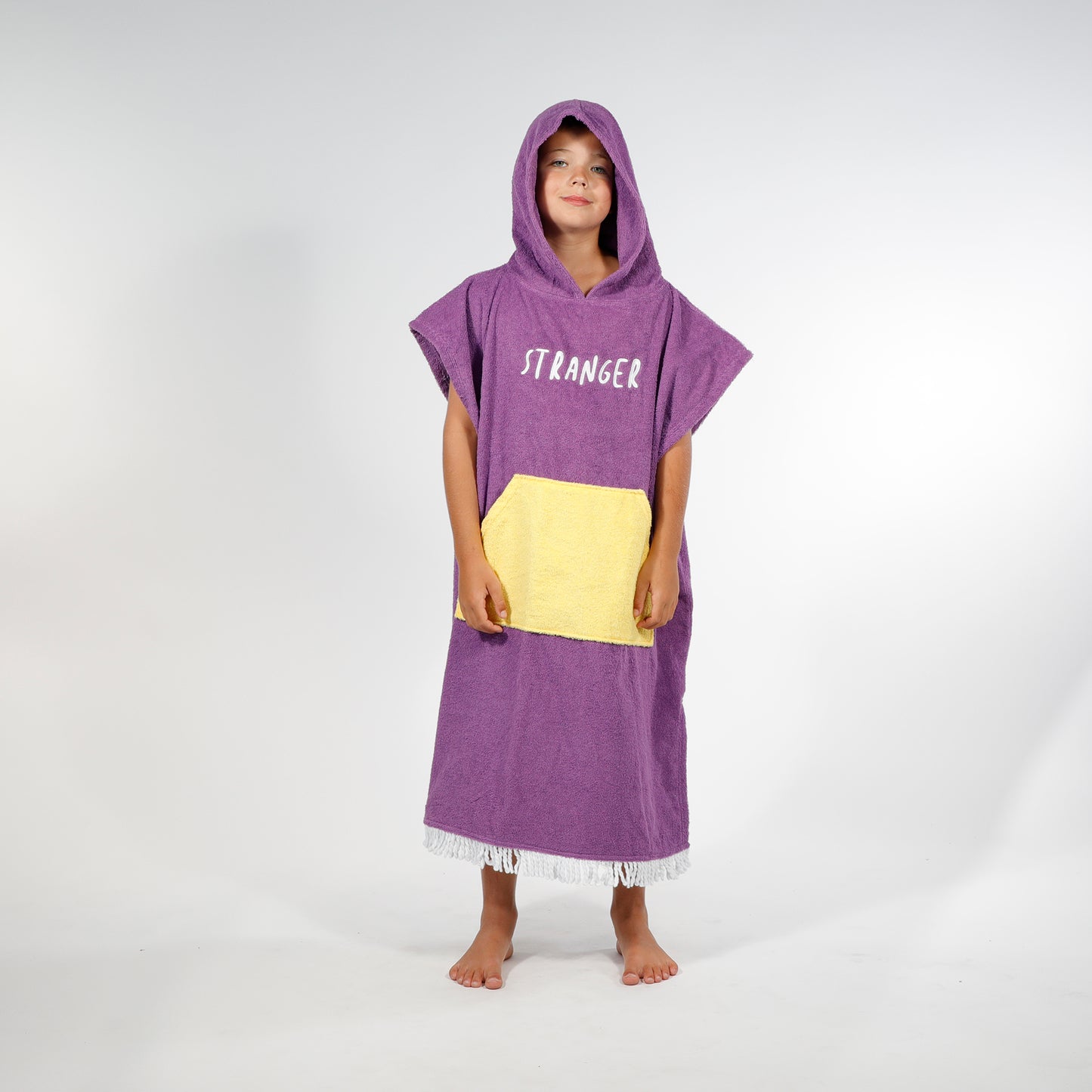 Hello Stranger Poncho Towel Purple Yellow