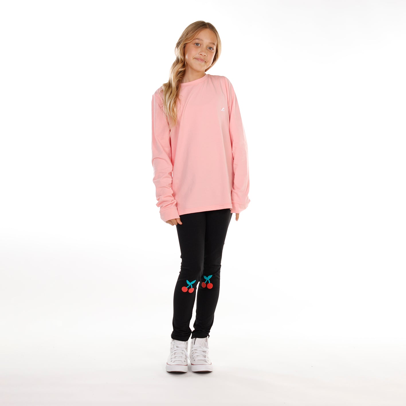 Hello Stranger Lovers Long Sleeve Tee Light Pink