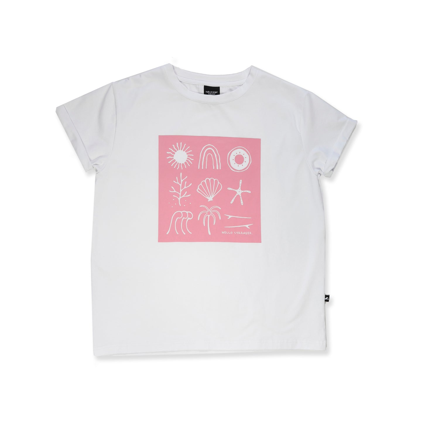 Hello Stranger Sea Shell Bailey Tee White | Pink