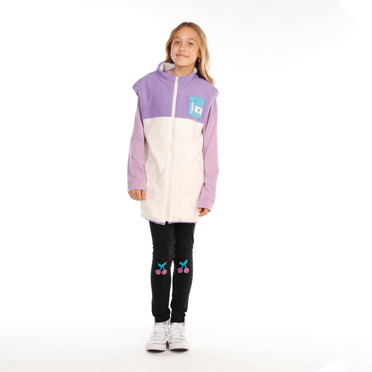 Hello Stranger Everything Vest Purple Cream