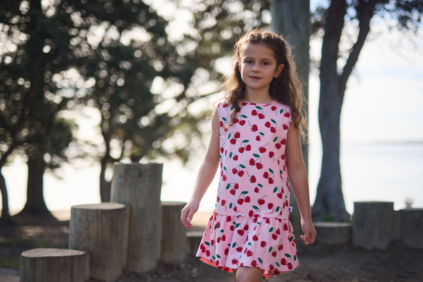 Radicool Cherries Sleeveless Frill Dress