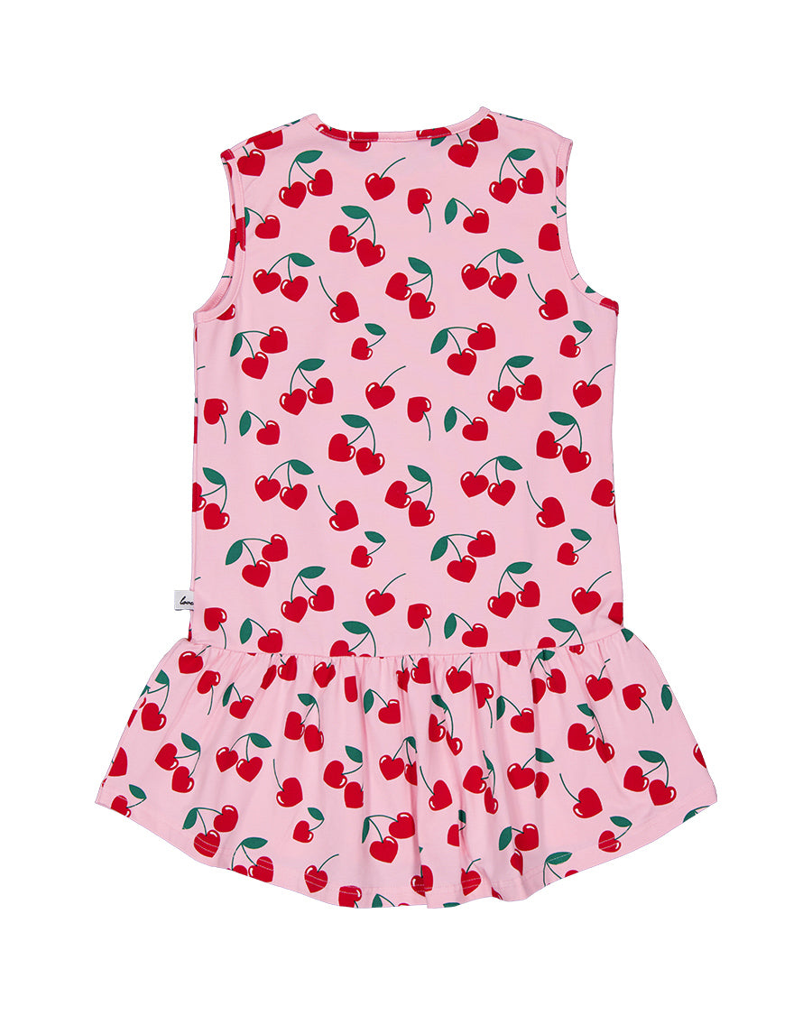 Radicool Cherries Sleeveless Frill Dress