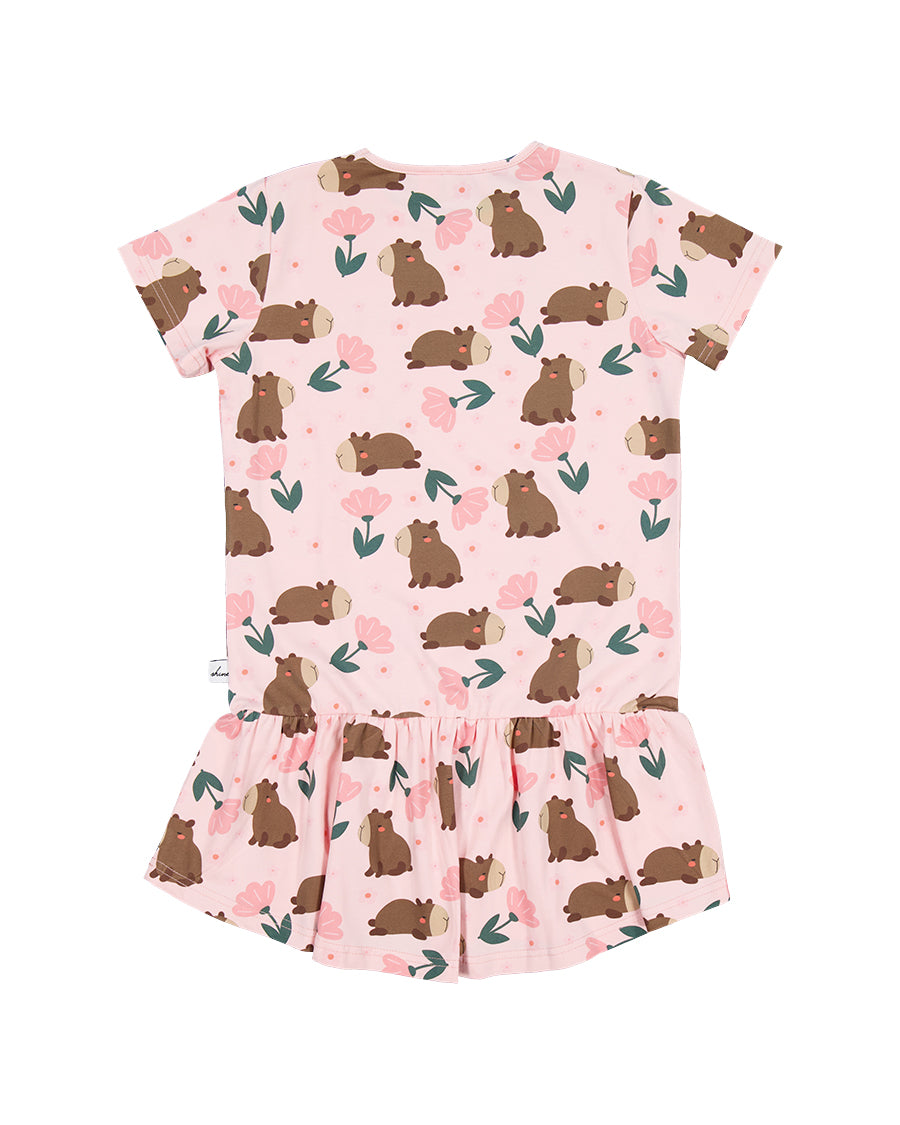 Kissed By Radicool Kids Floral Capybaras Frill Dress