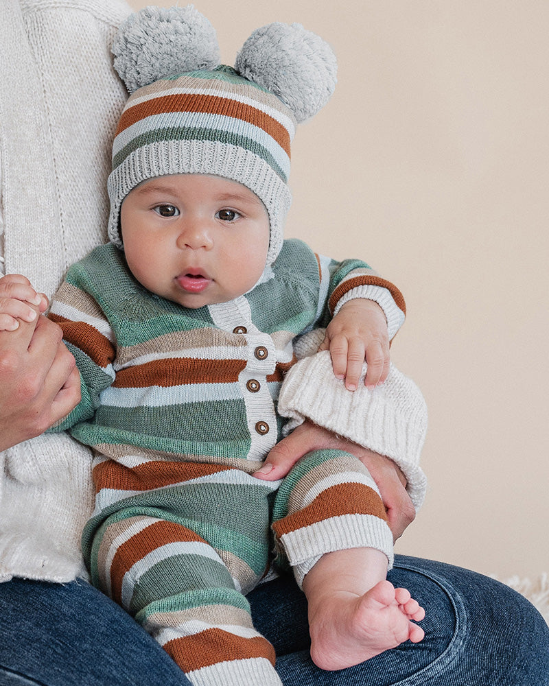Minihaha Mateo Stripe Knitted Romper