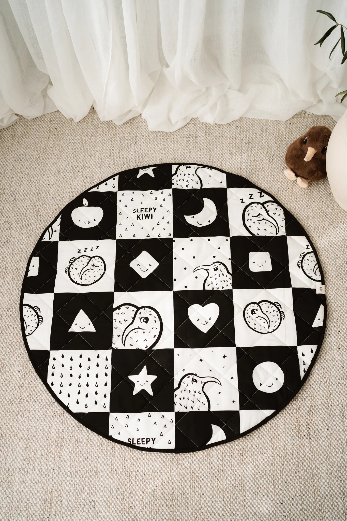 Sleepy Kiwi Quilted Playmat