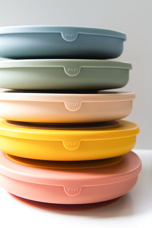 Zazi Clever Plate with lid Vanilla
