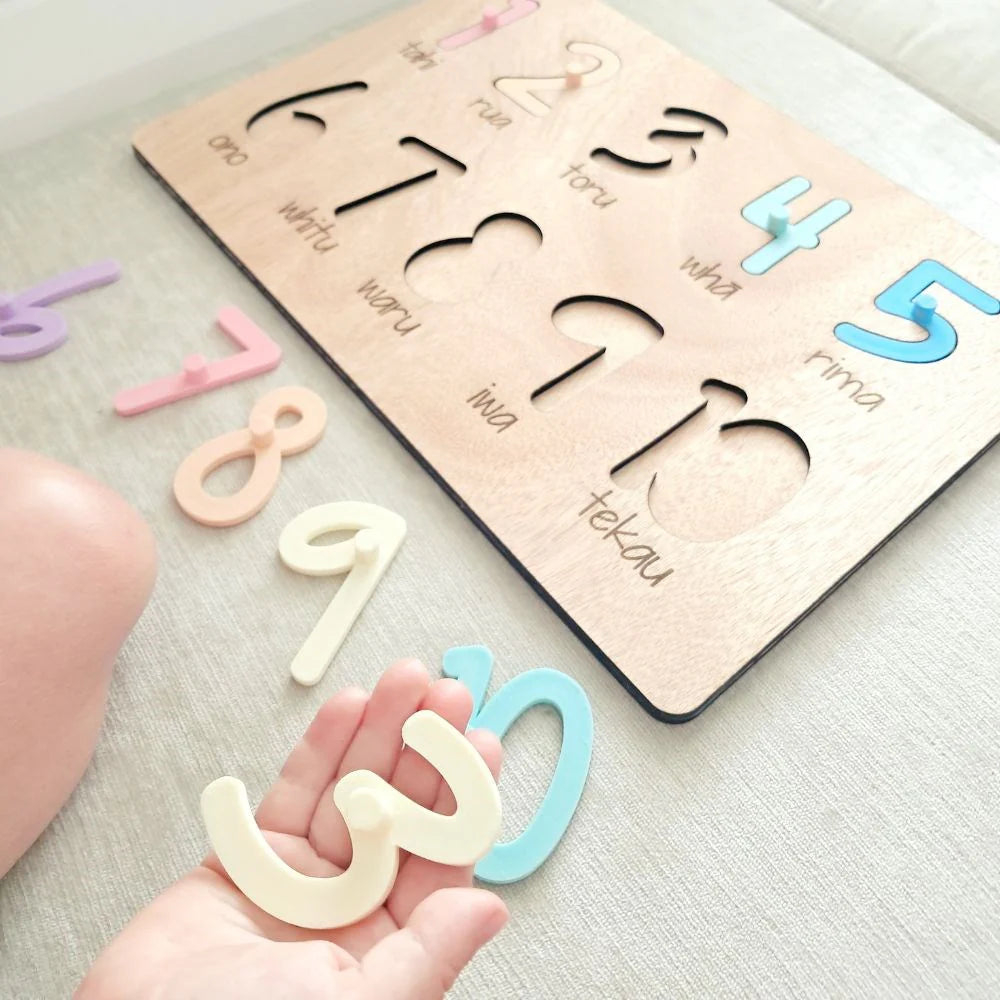 Lulo Puzzle | Numbers 1-10 in Māori | Pastel