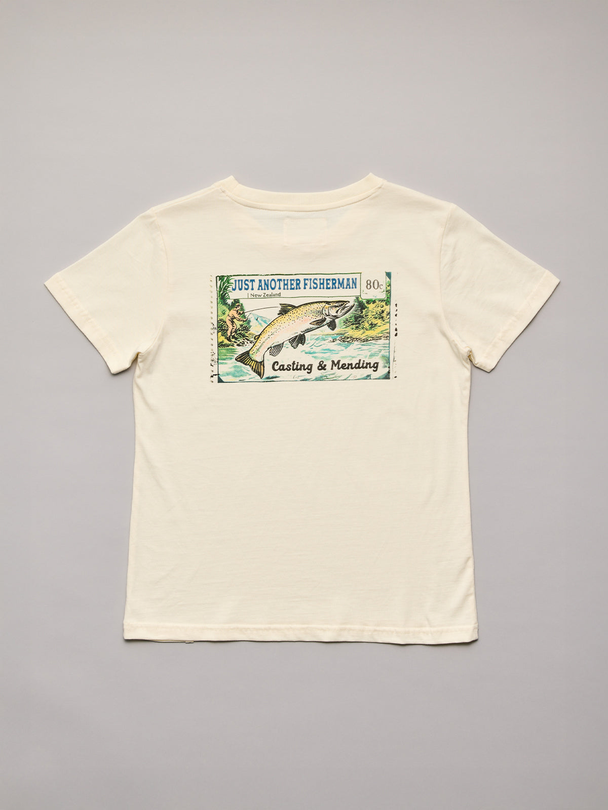 Just Another Fisherman Mini Casting & Mending Tee Antique White