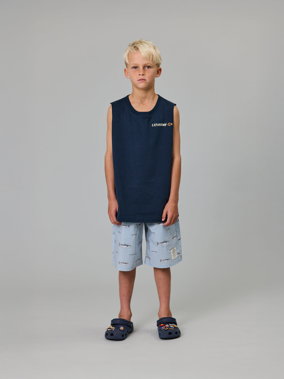 Just Another Fisherman Mini Mullet Shorts Sterling Blue