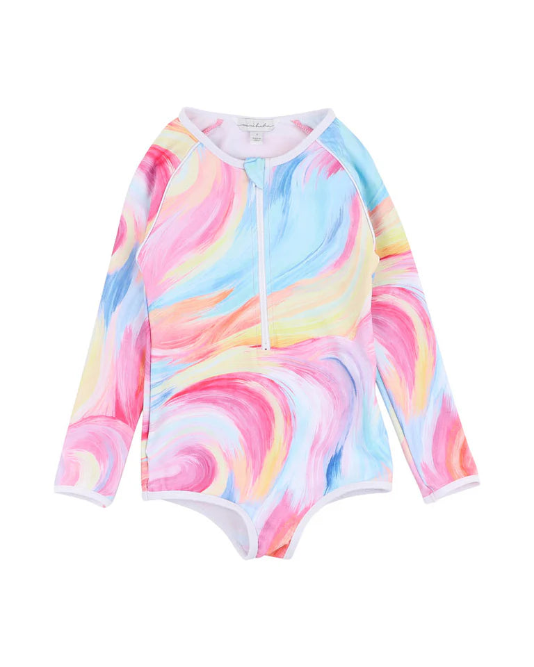 Minihaha Cali Print Long Sleeve Swimsuit