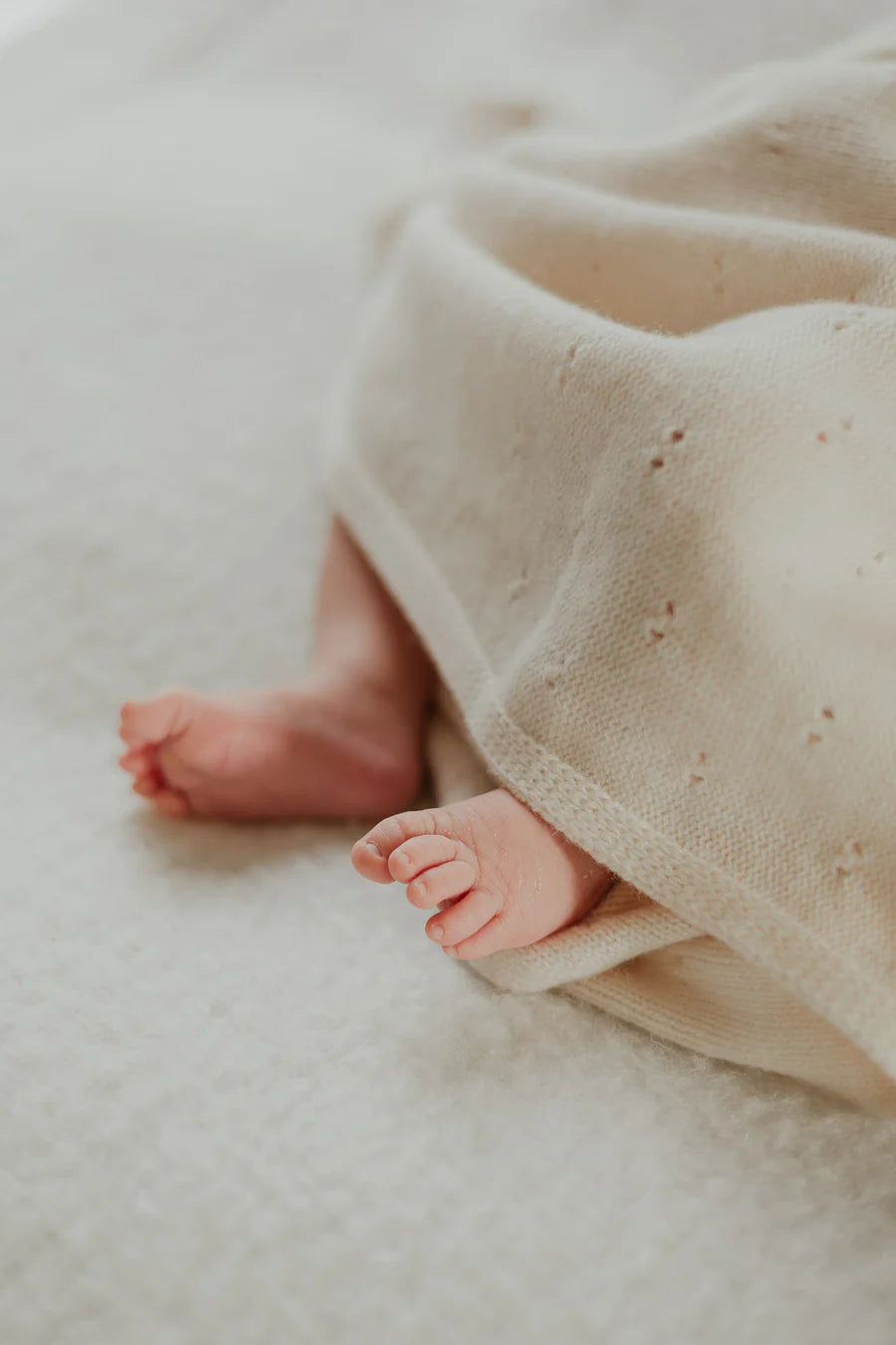 Over the Dandelions Merino Baby Blanket Ivory
