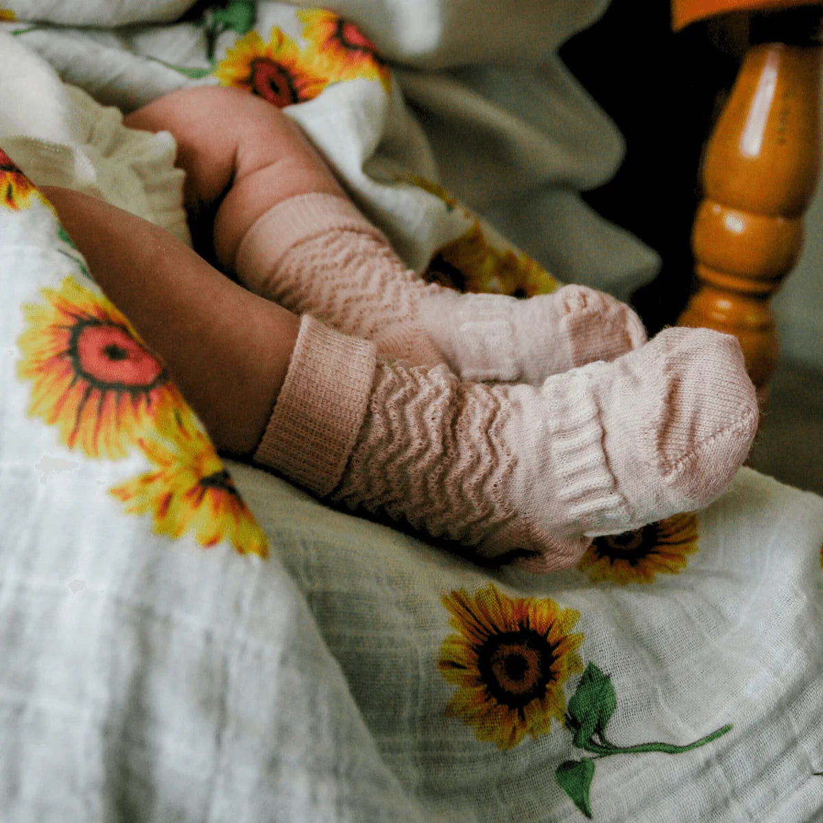 Lamington Baby Merino Crew Socks Petal