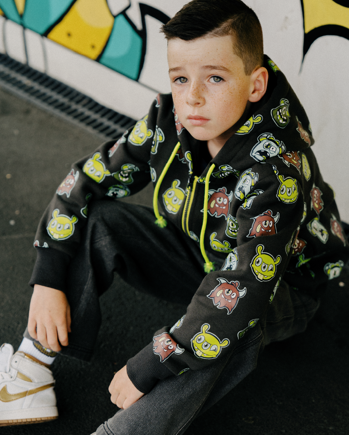Band of Boys Monster Repeat Zip Hood