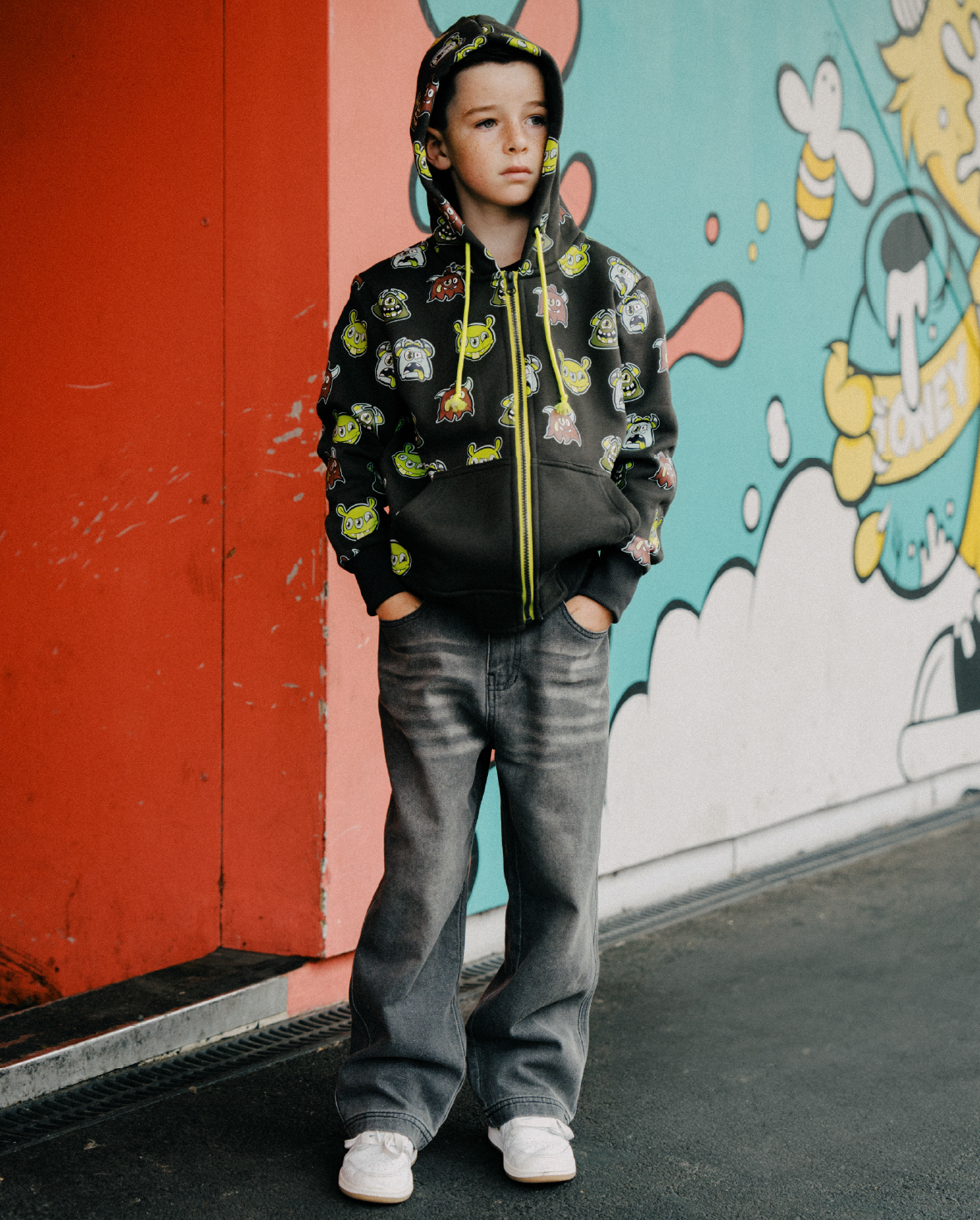 Band of Boys Monster Repeat Zip Hood