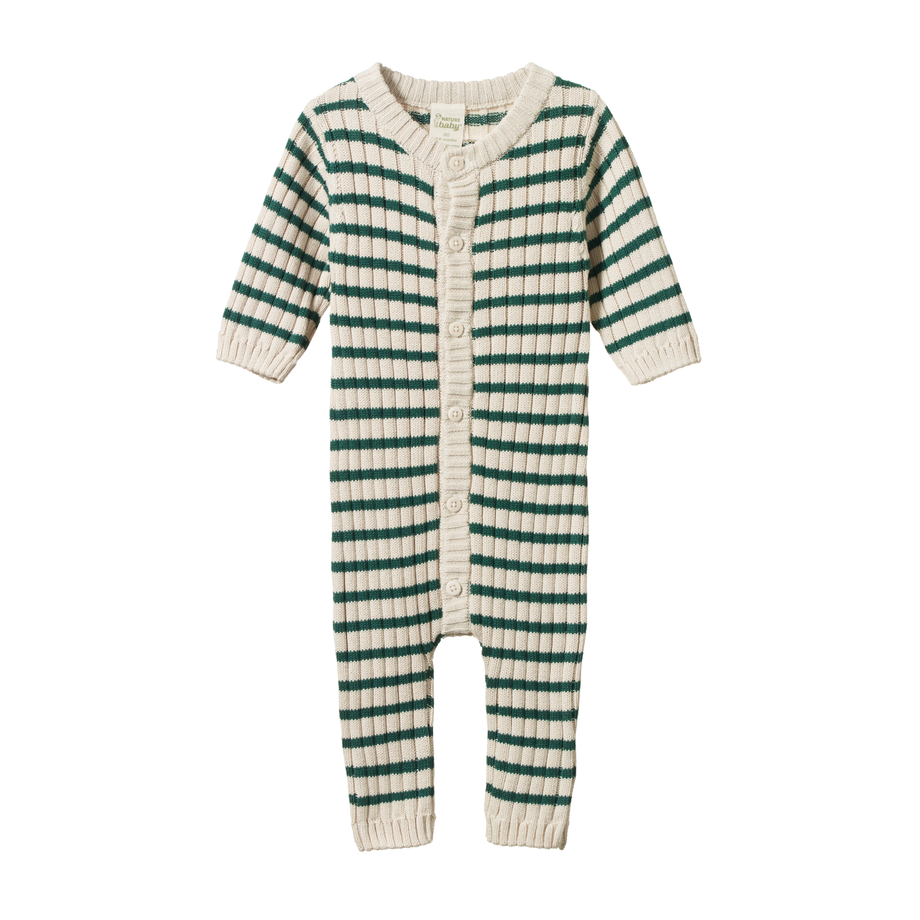 Nature Baby Lou Suit Cotton Knit Pine Sailor Stripe