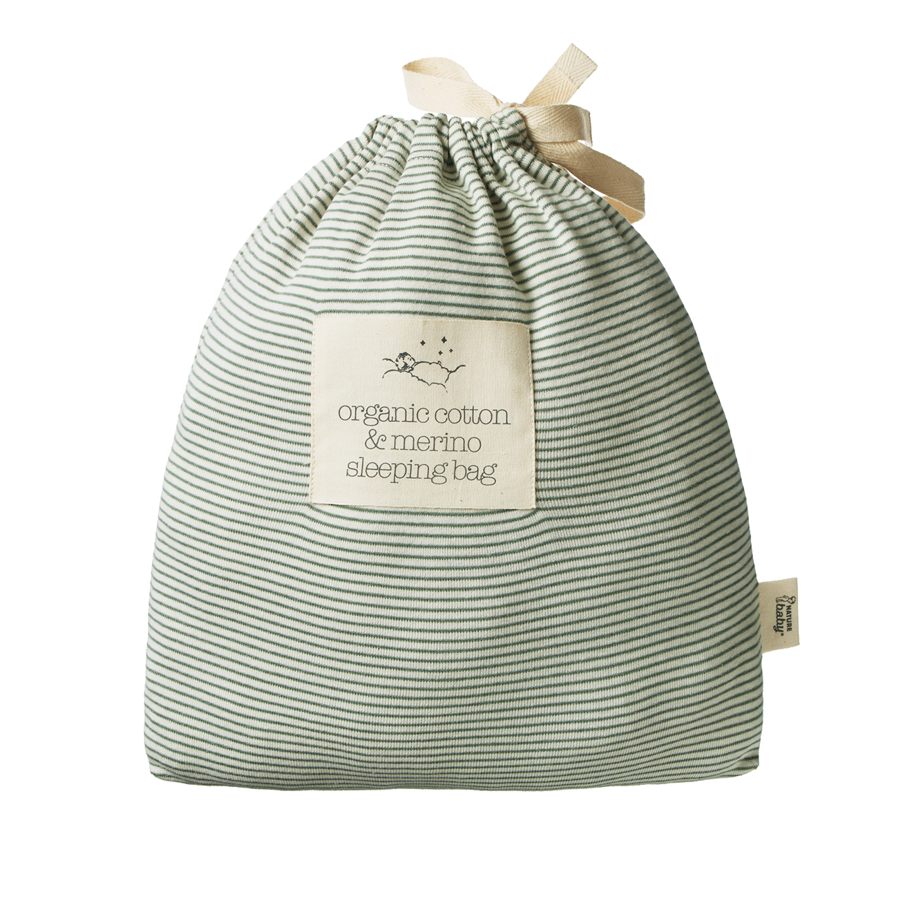 Nature Baby Cotton & Merino Sleeping Bag Nettle Pinstripe