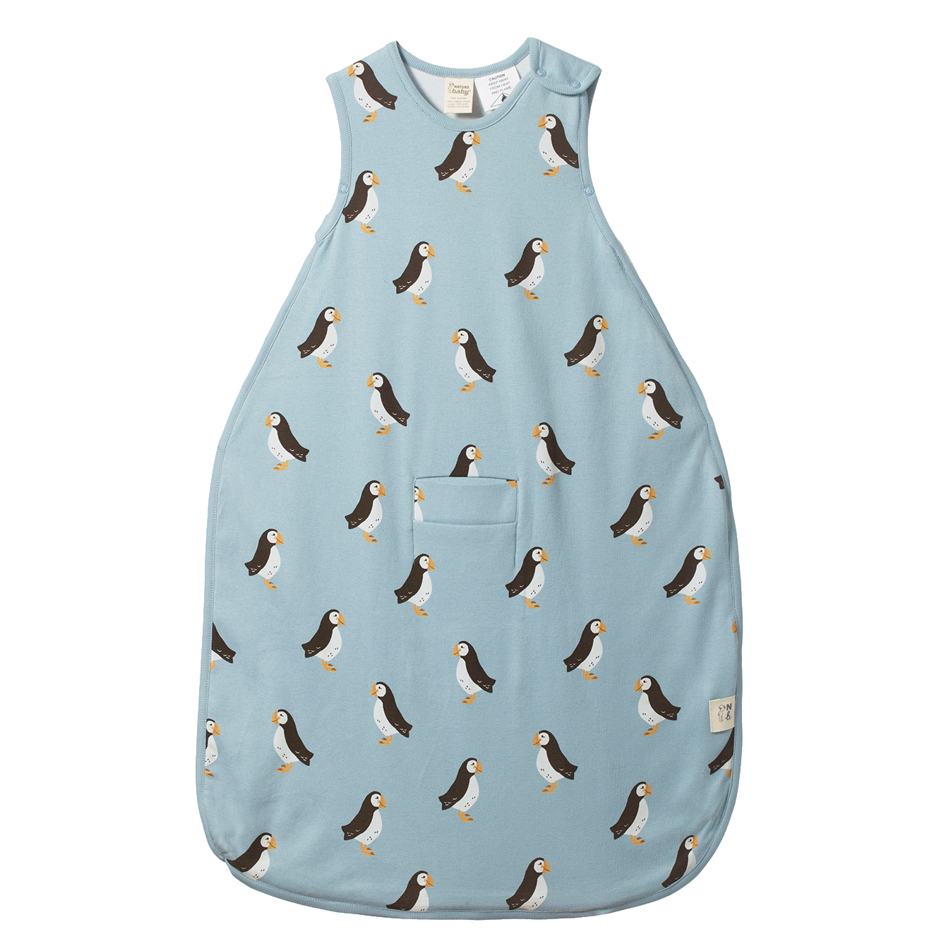 Nature Baby Cotton & Merino Sleeping Bag Puffin Print