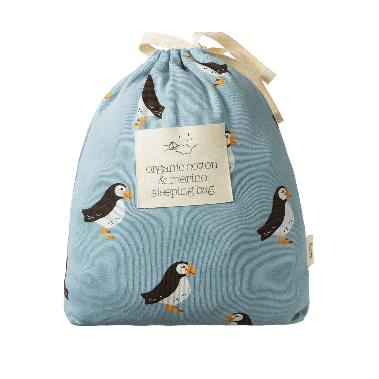 Nature Baby Cotton & Merino Sleeping Bag Puffin Print