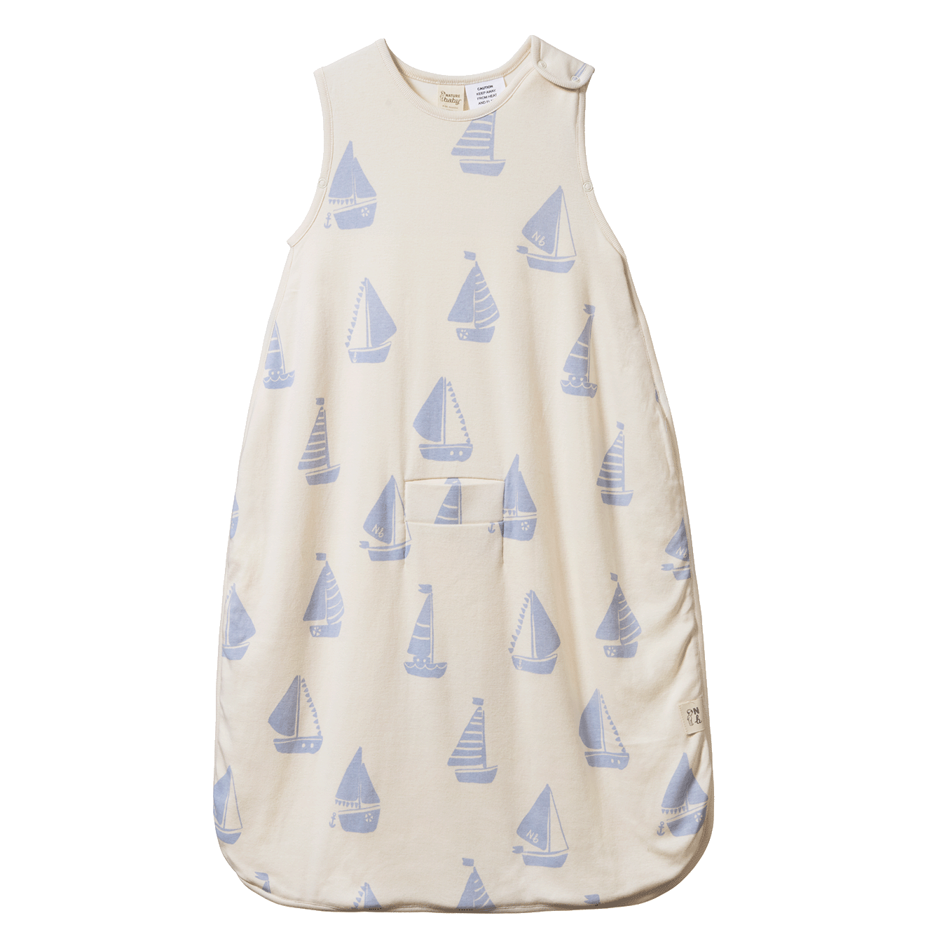 Nature Baby Organic Cotton & Merino Sleeping Bag Regatta Blue Print