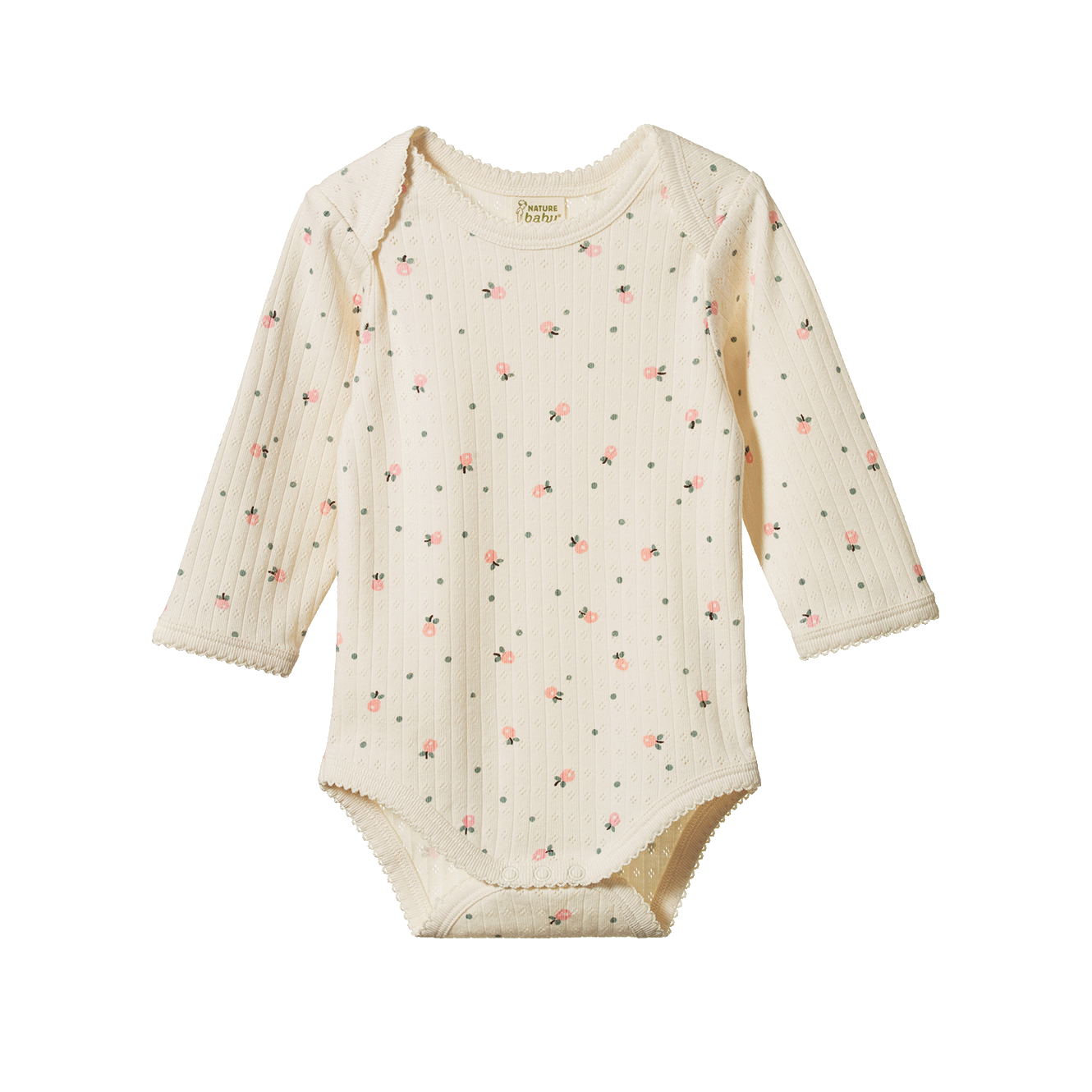 Nature Baby Long Sleeve Bodysuit Pointelle Posey Blossom Print