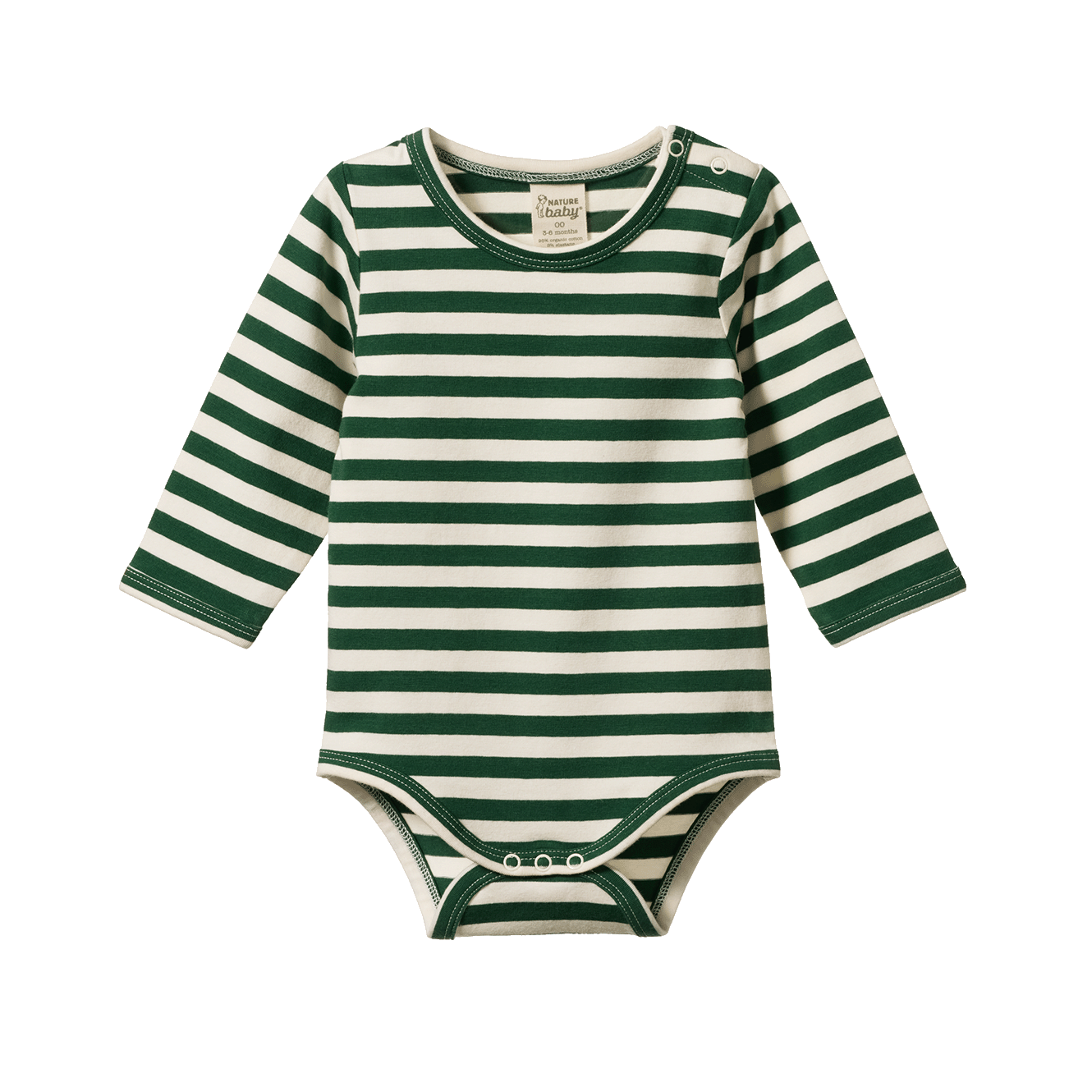 Nature Baby Stretch Jersey Long Sleeve Bodysuit Eden Sea Stripe